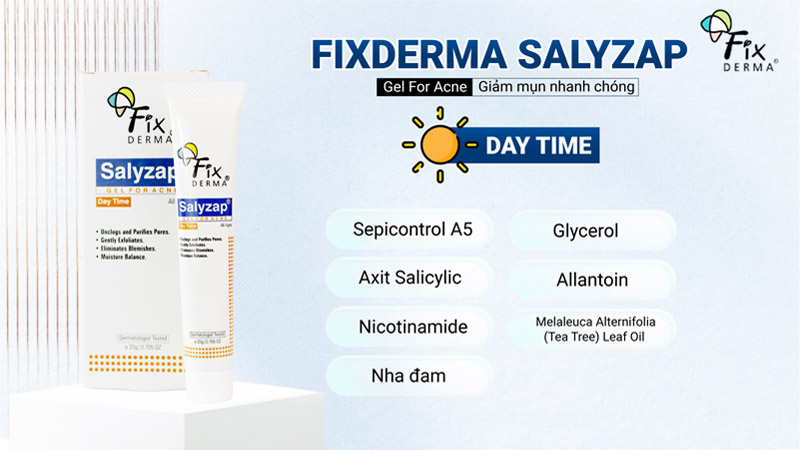 Fixderma Salyzap Gel For Acne thành phần 