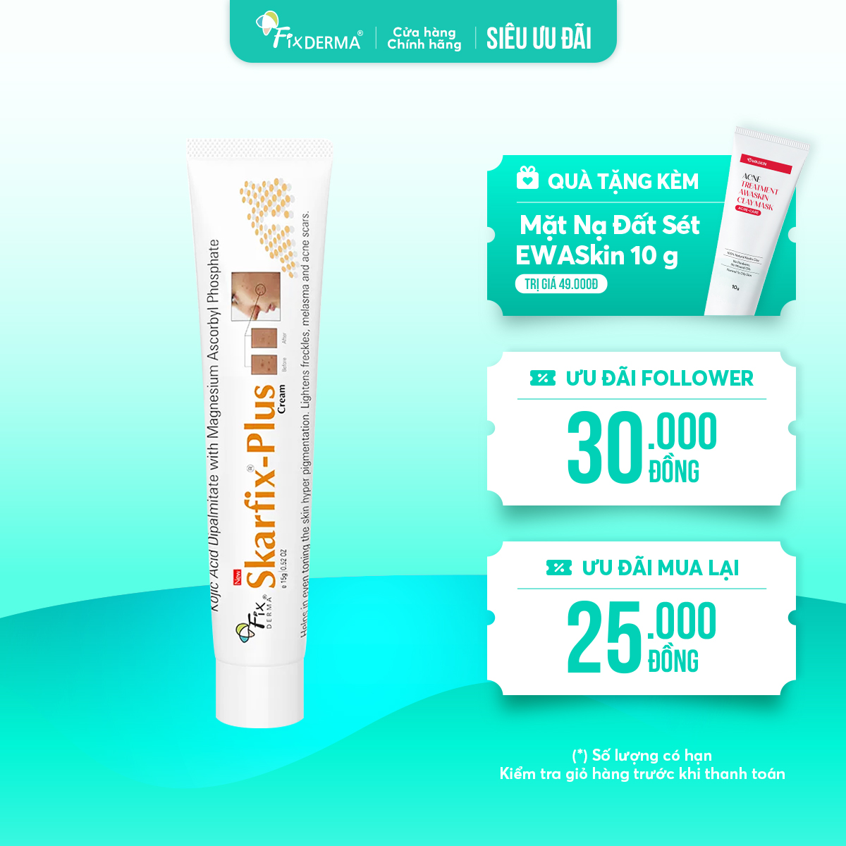 Kem giảm thâm nám Fixderma Skarfix Plus Cream – Làm sáng da, cải thiện sắc tố hiệu quả Kem giảm thâm nám Fixderma Skarfix Plus Cream – Làm sáng da, cải thiện sắc tố hiệu quả