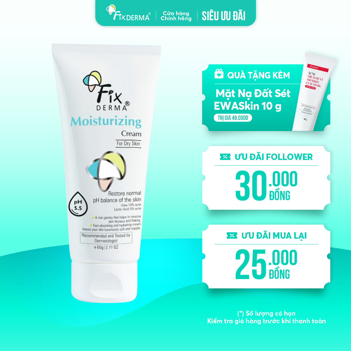 Fixderma Moisturizing Cream 60g – Kem dưỡng mềm da, giảm khô hiệu quả Fixderma Moisturizing Cream 60g – Kem dưỡng mềm da, giảm khô hiệu quả