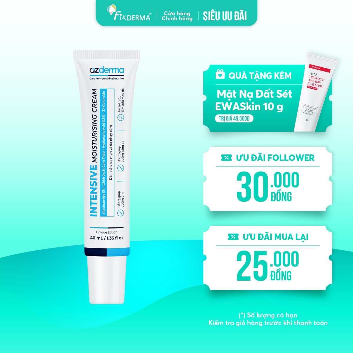 Kem dưỡng ẩm Azderma Intensive Moisturising Cream Kem dưỡng ẩm Azderma Intensive Moisturising Cream